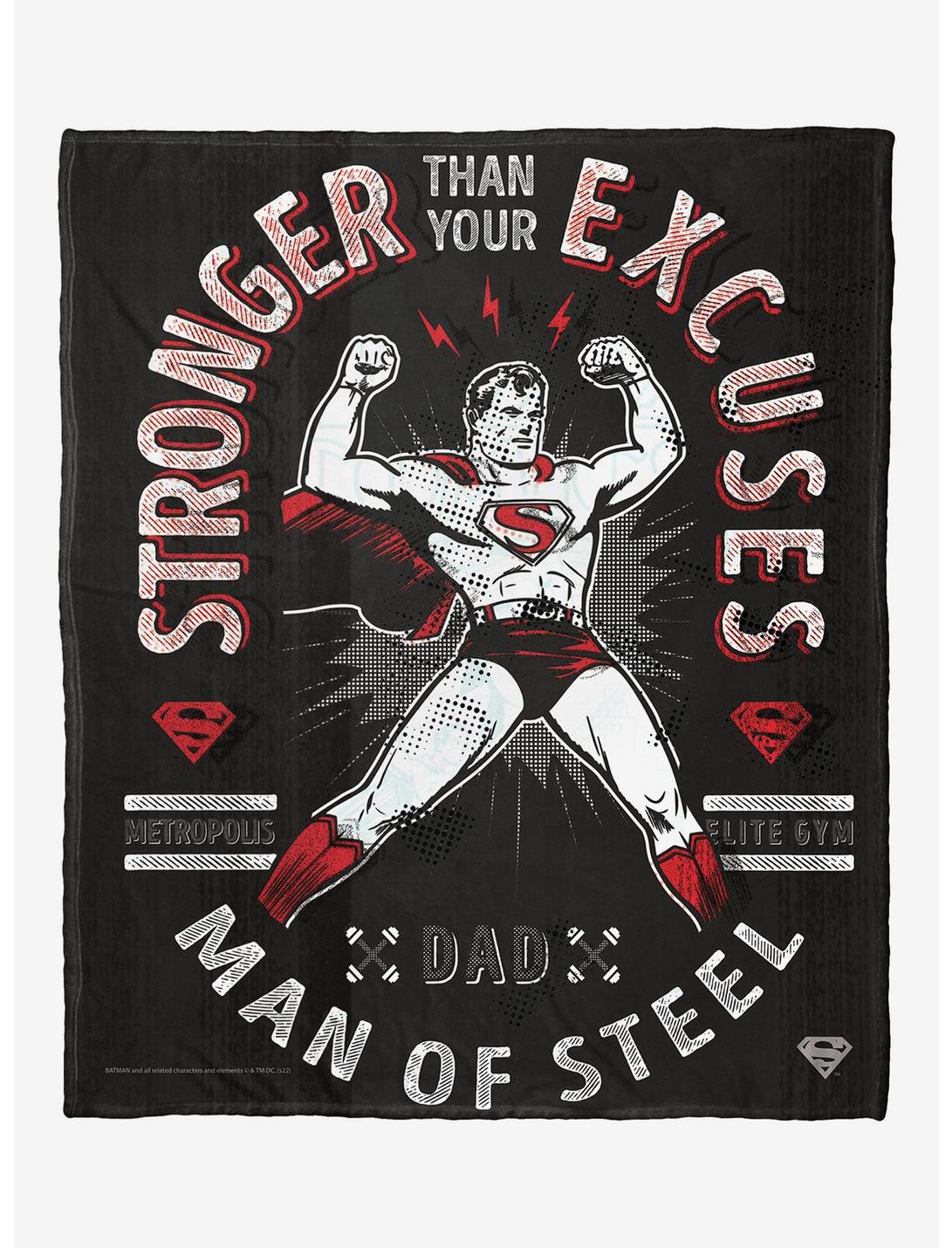 DC Comics Superman Stronger Than Excuses Blanket, , hi-res