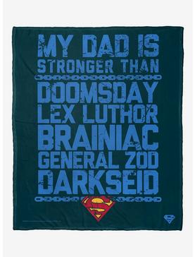 DC Comics Superman Strongest Dad Throw Blanket, , hi-res