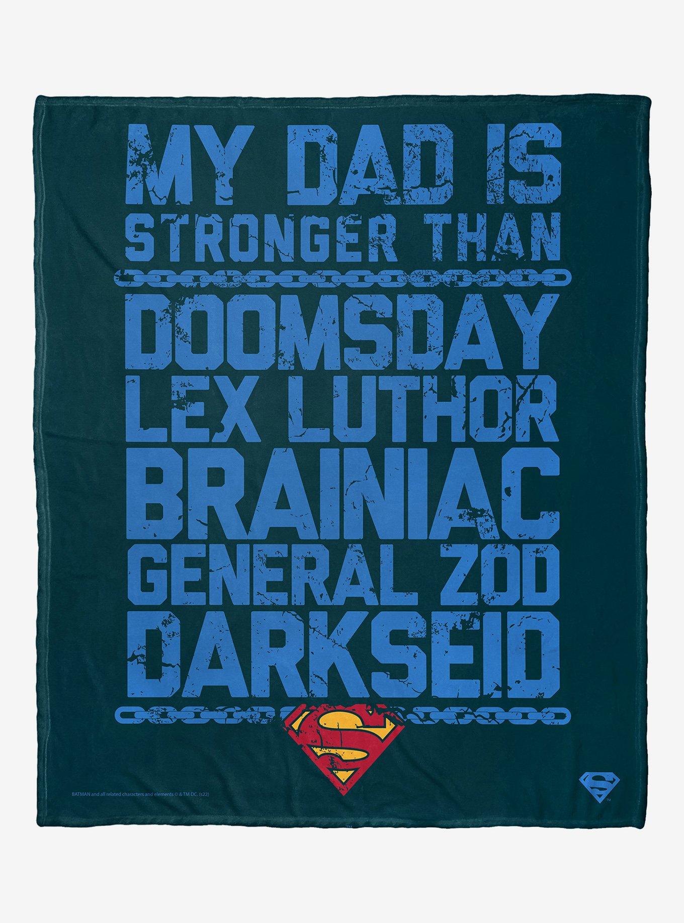 DC Comics Superman Strongest Dad Throw Blanket, , hi-res