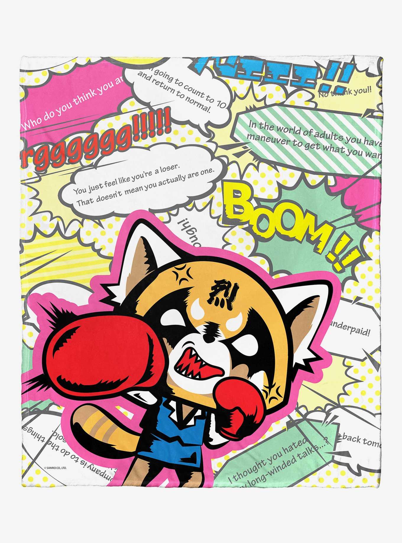 Aggretsuko Knock Em Out Silk Touch Throw Blanket, , hi-res