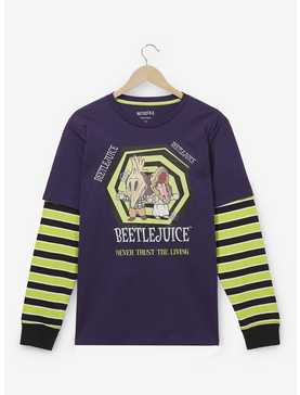 Beetlejuice Barbara & Adam Spiral Layered Long Sleeve T-Shirt - BoxLunch Exclusive, , hi-res