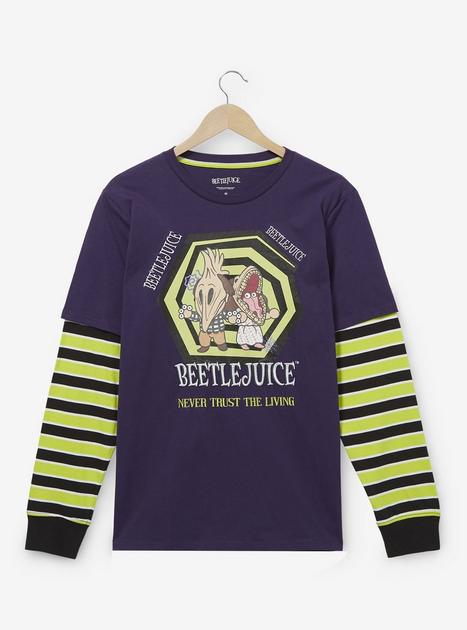 Beetlejuice Barbara & Adam Spiral Layered Long Sleeve T-Shirt