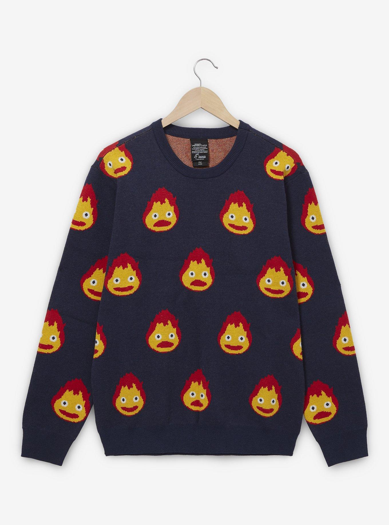 Studio Ghibli Howl's Moving Castle Calcifer Expressions Allover Print Sweater - BoxLunch Exclusive, , hi-res