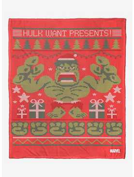 Marvel Hulk Want Presents! Throw Blanket, , hi-res