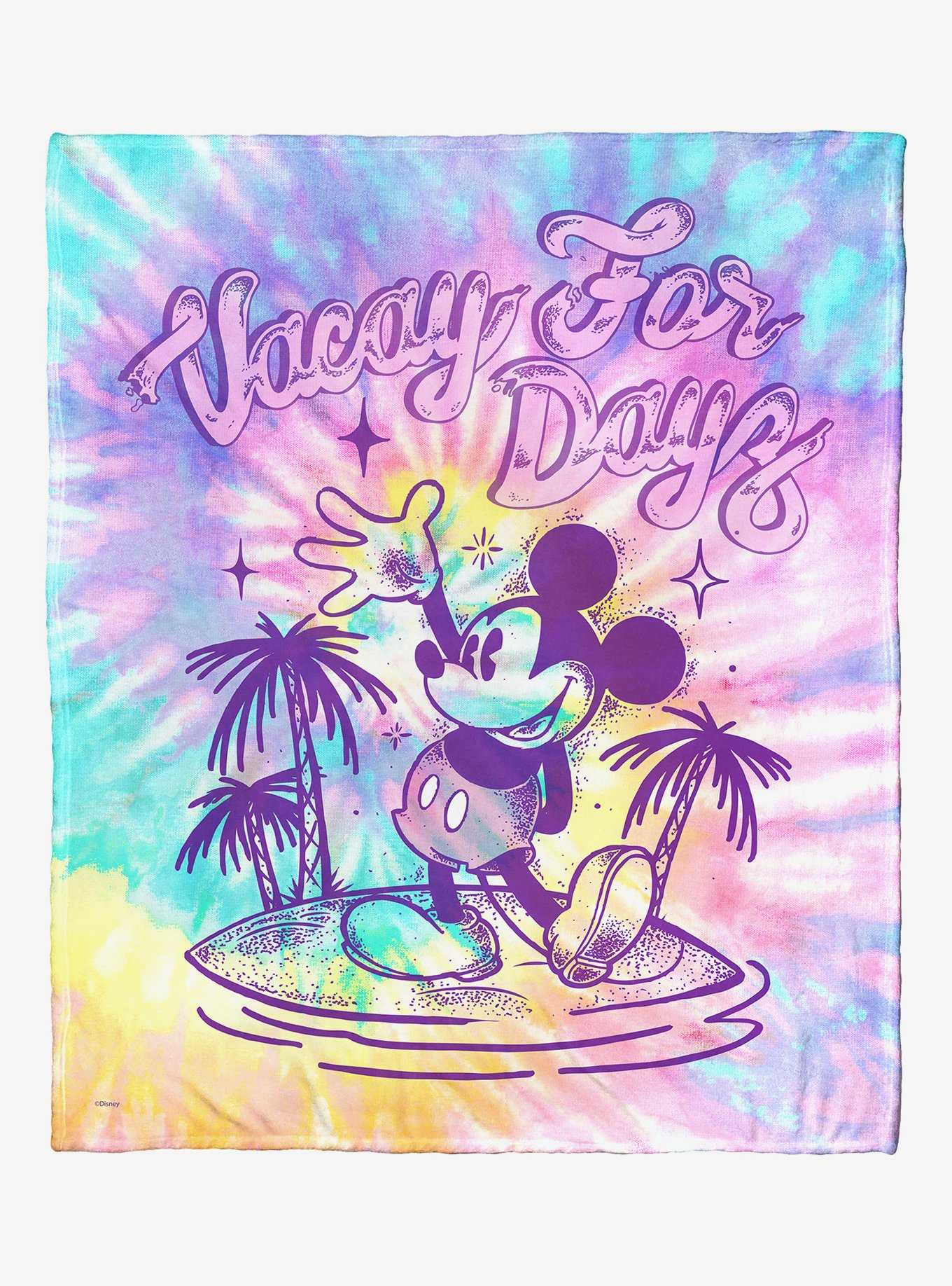 Disney Mickey Mouse Vacay Tie Dye Throw Blanket, , hi-res