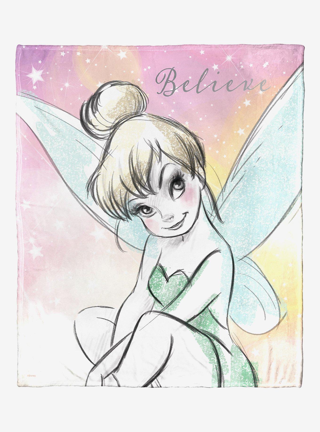 Disney Tinker Bell Sketchy Fairy Throw Blanket