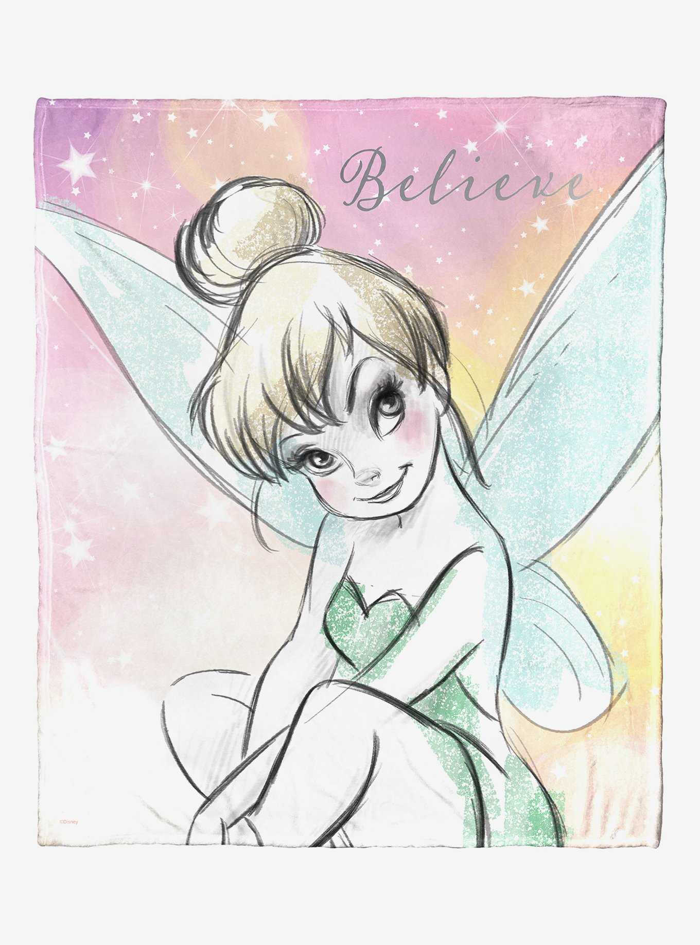 Disney Tinker Bell Sketchy Fairy Throw Blanket, , hi-res
