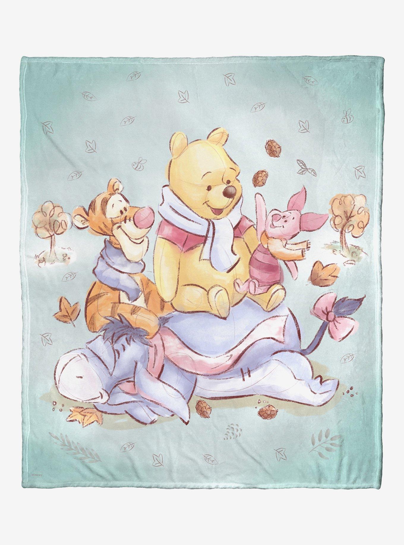 Disney Winnie The Pooh Autumn Happiness Throw Blanket Hot Topic