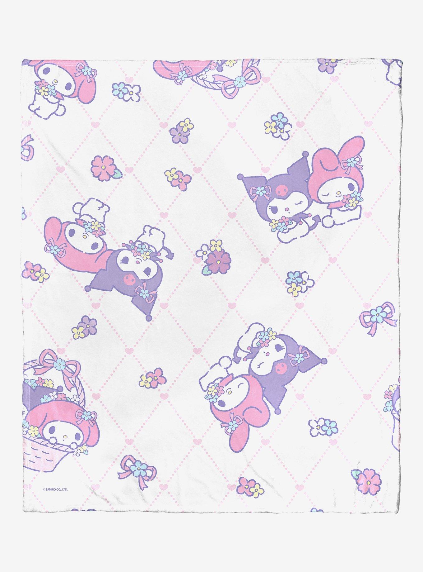 My Melody Pastel Pattern Silk Touch Throw Blanket, , hi-res