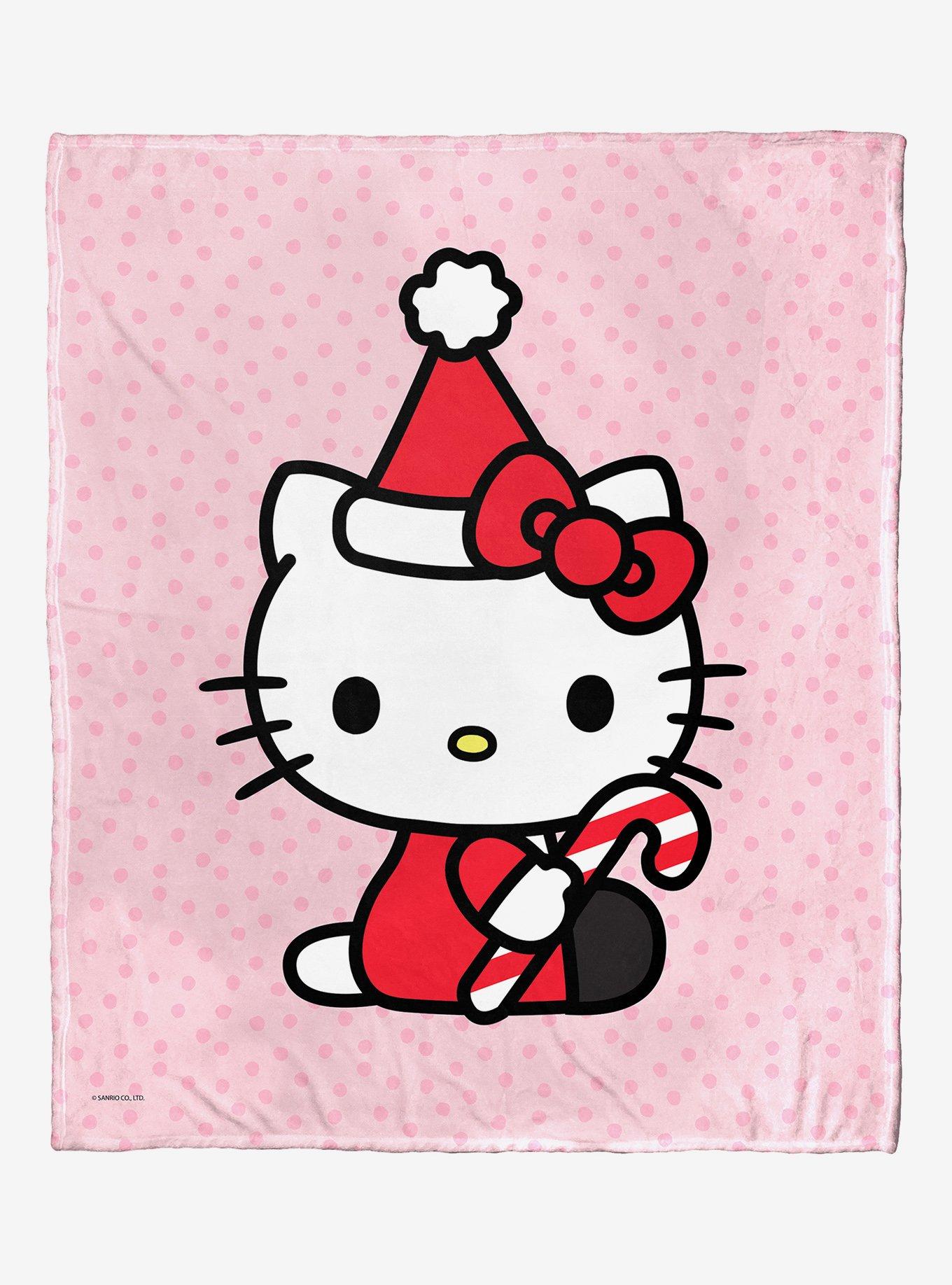 Sanrio Hello Kitty Candy Cane Kitty Throw Blanket | Hot Topic