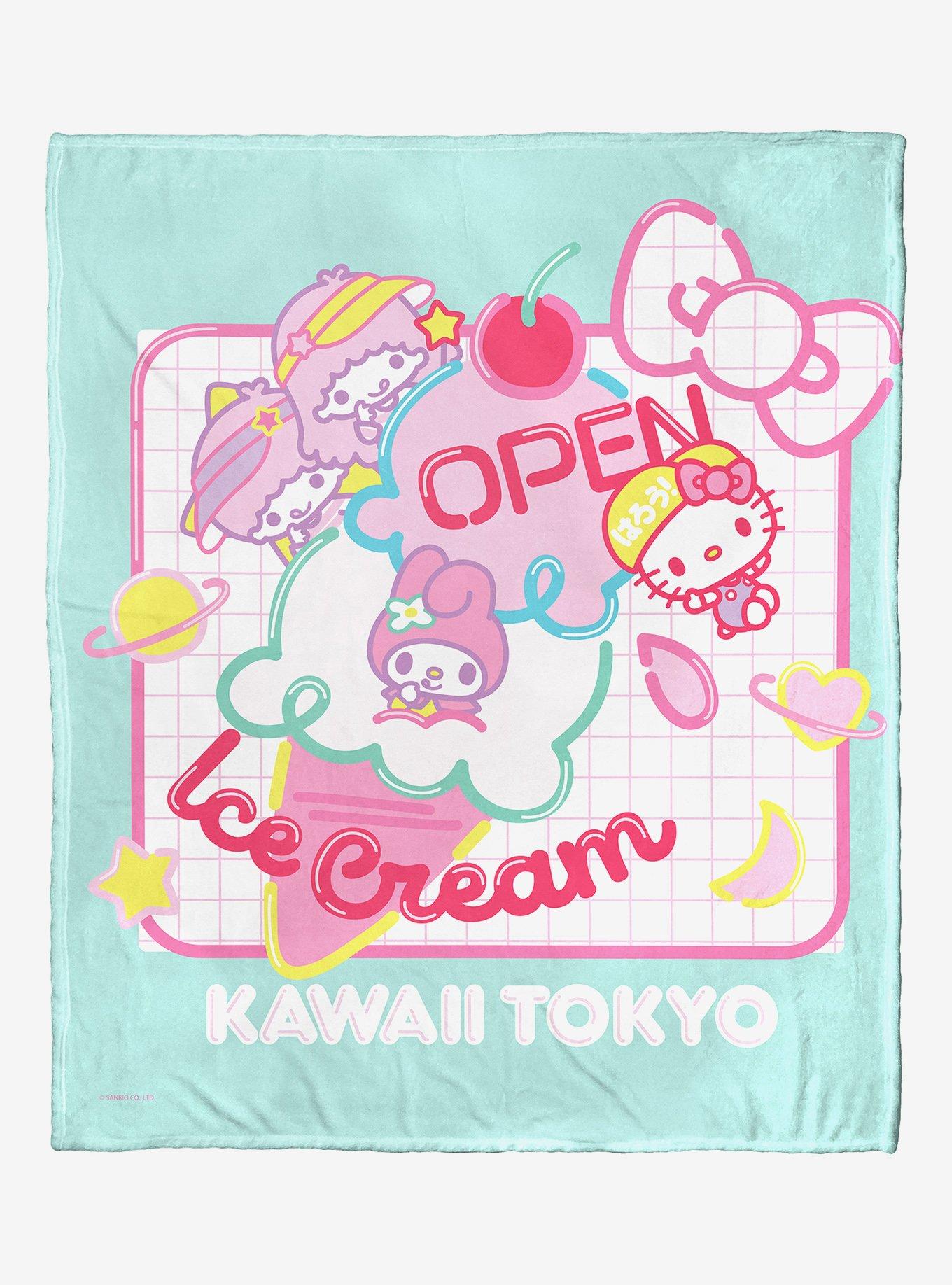 Sanrio Hello Kitty Ice Cream Sign Throw Blanket, , hi-res