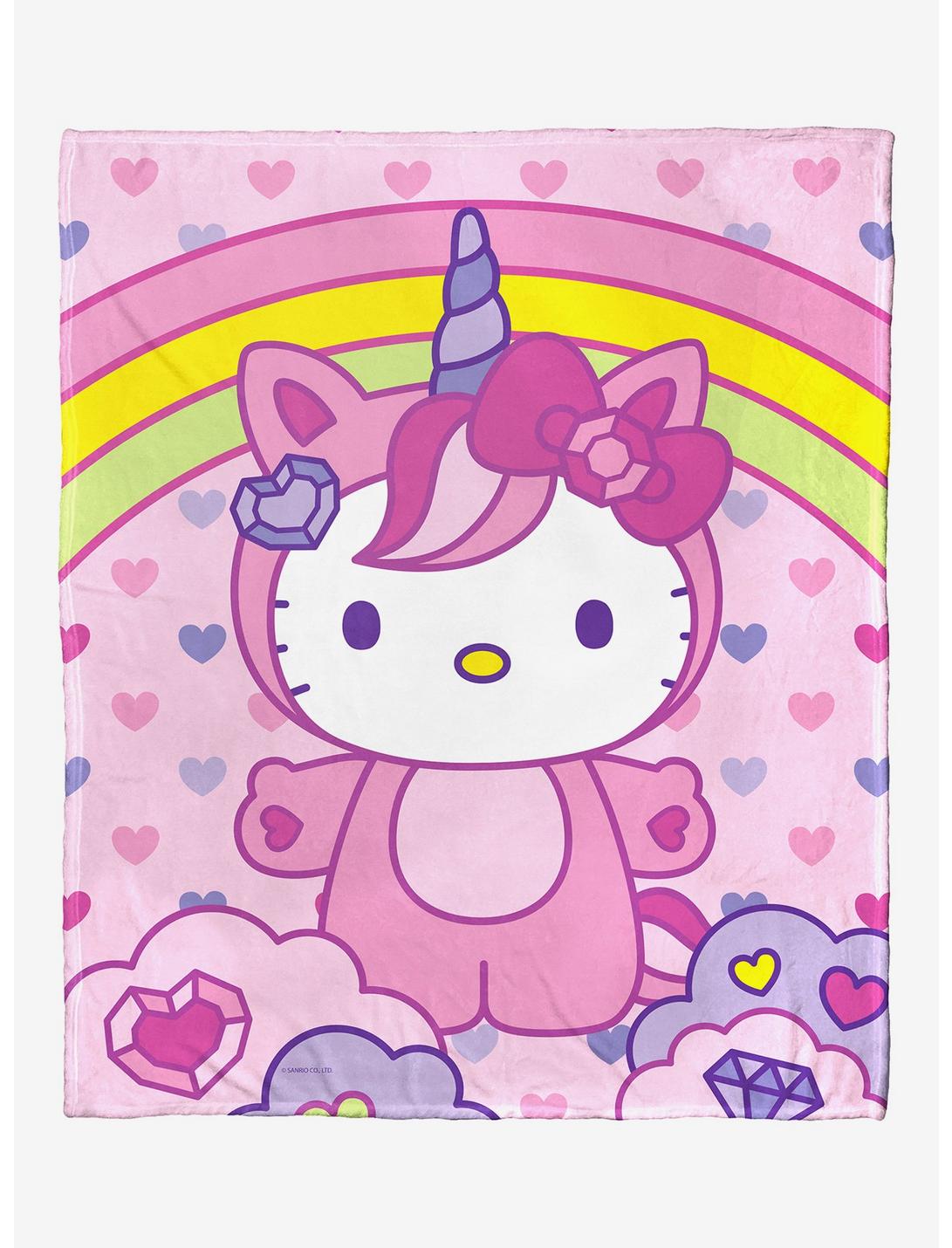 Sanrio Hello Kitty Love And Unicorns Throw Blanket, , hi-res