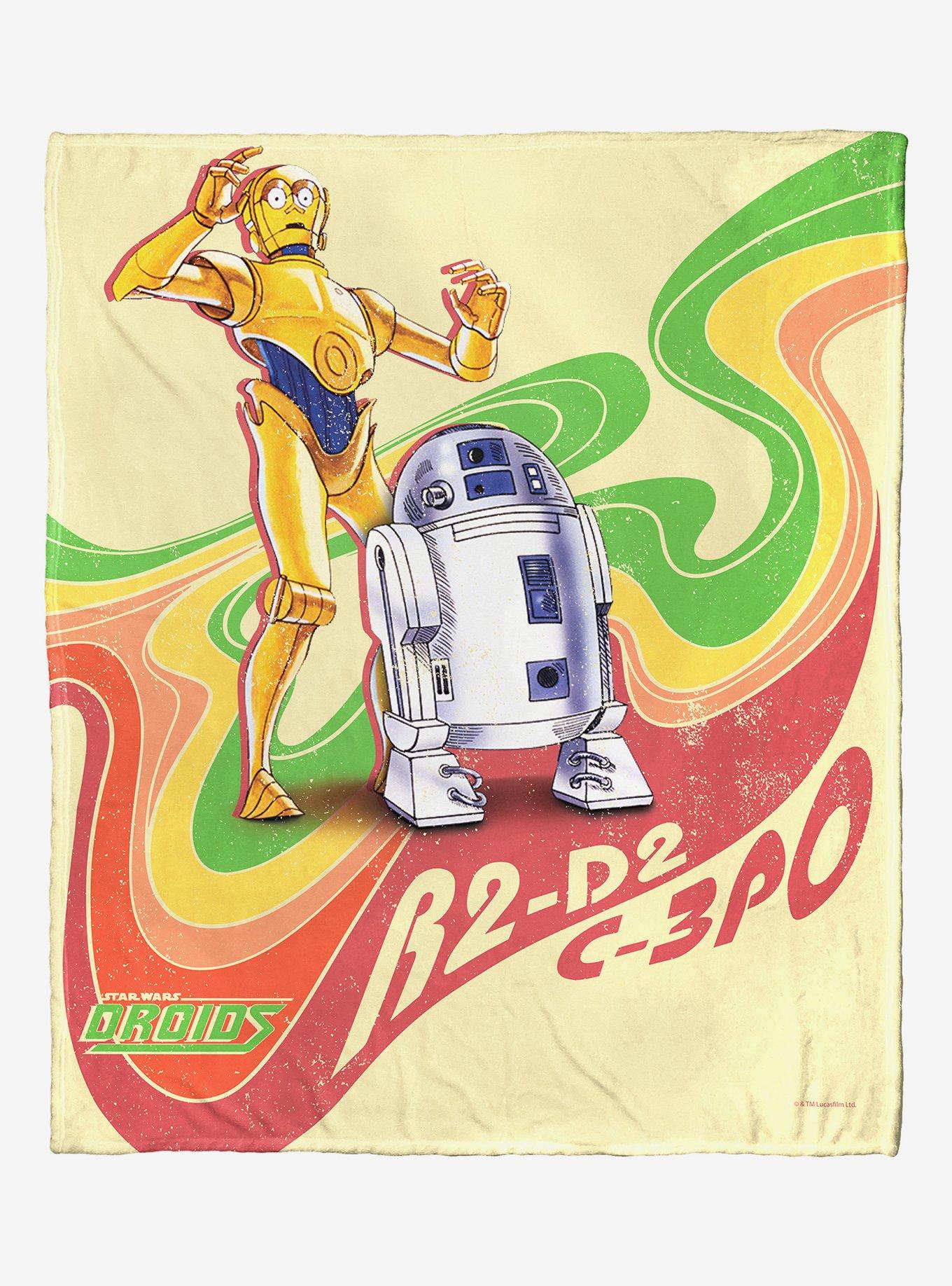 Star Wars Retro Rainbow Droids Throw Blanket, , hi-res