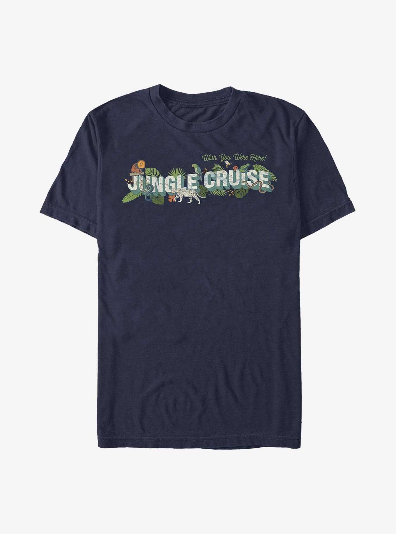 Disney Jungle Cruise Wish You Were Here Postcard T-Shirt, NAVY, hi-res