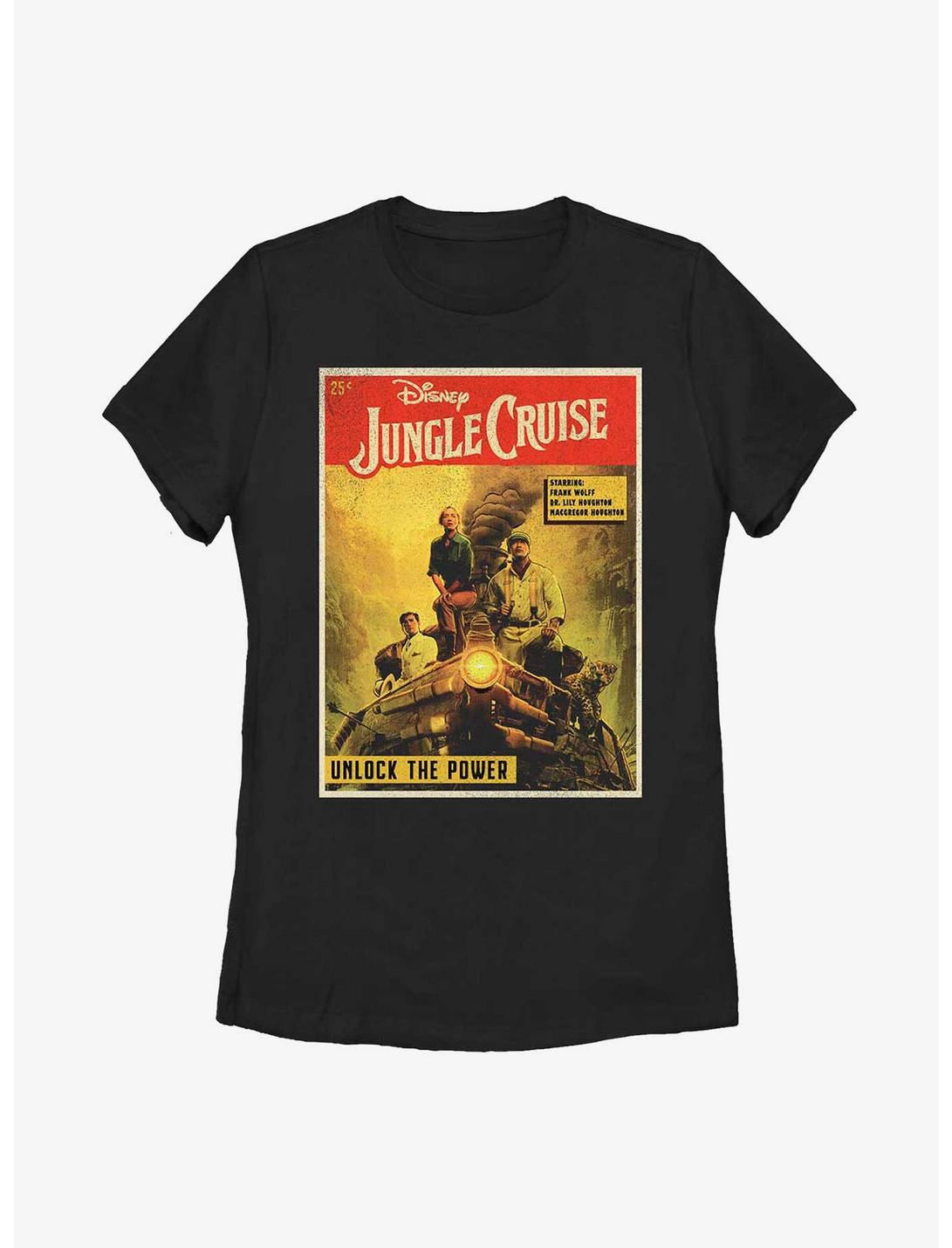 Disney Jungle Cruise Vintage Poster Womens T-Shirt, BLACK, hi-res