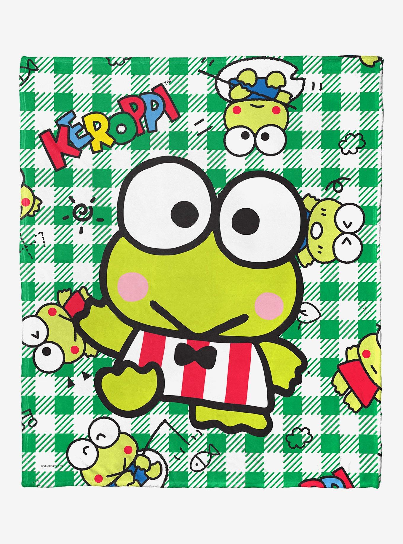 Keroppi Playtime Plaid Silk Touch Throw Blanket, , hi-res