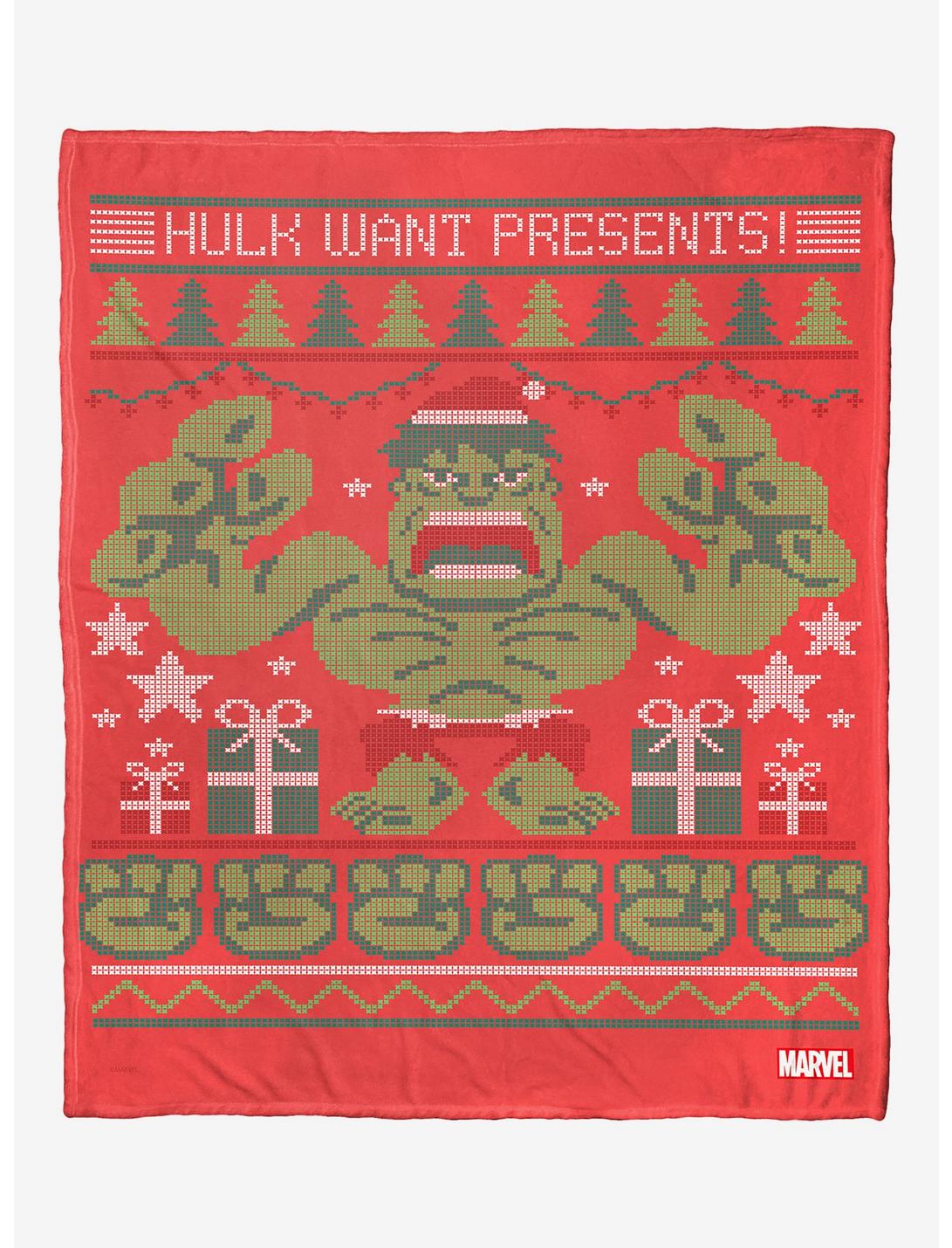 Marvel Hulk Want Presents! Throw Blanket, , hi-res