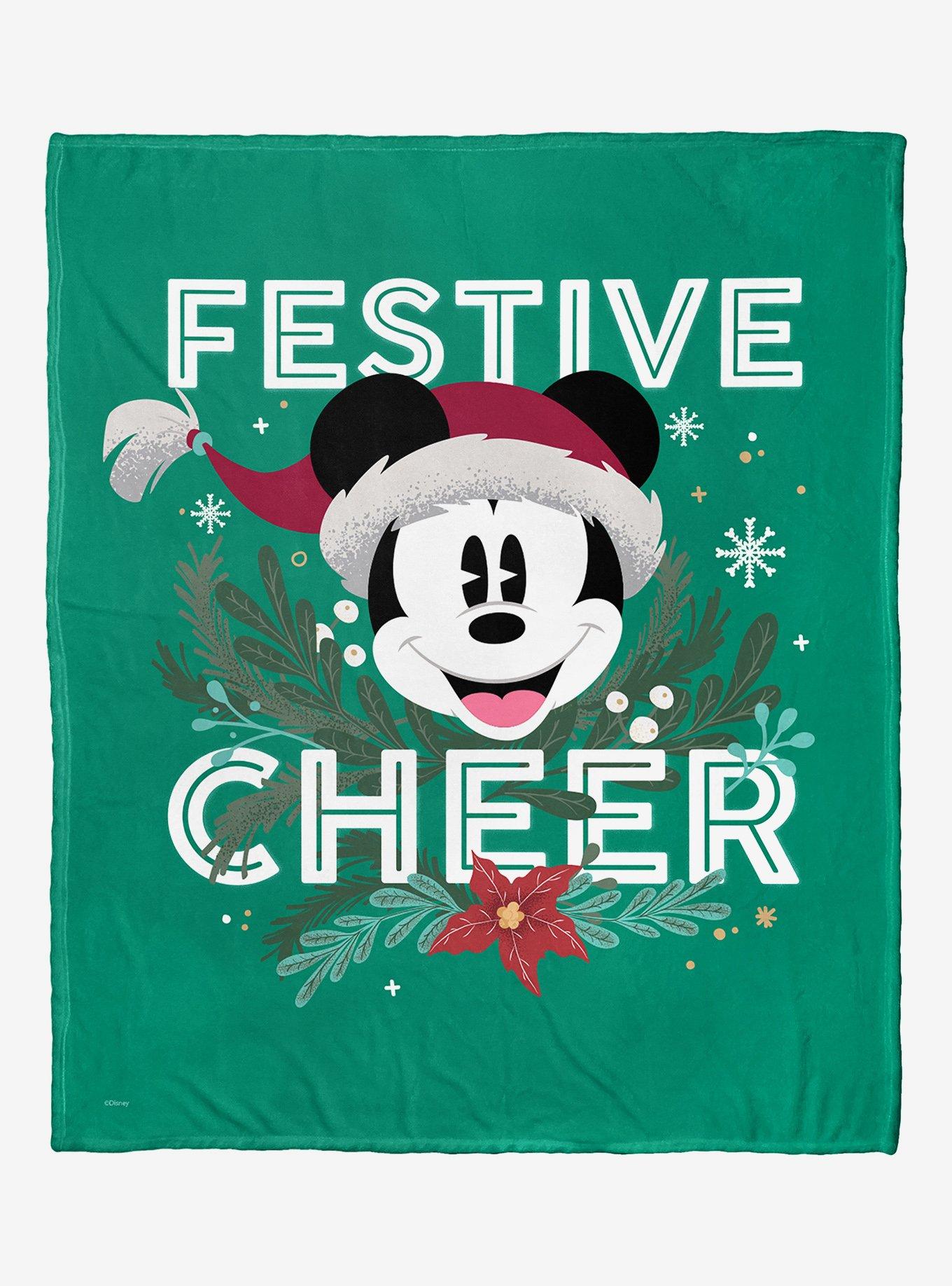 Disney Mickey Mouse Festive Cheer Throw Blanket, , hi-res