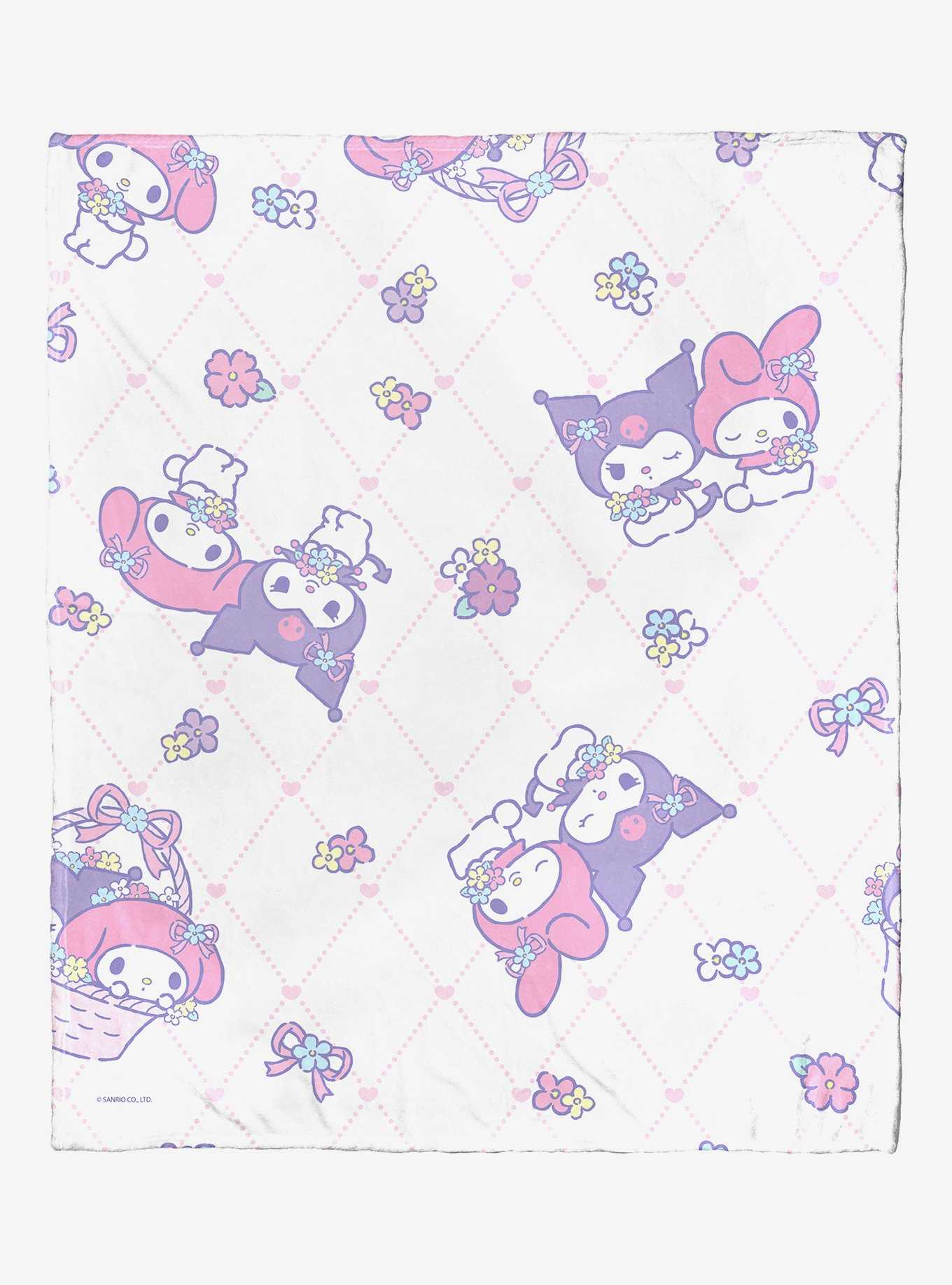 My Melody Pastel Pattern Silk Touch Throw Blanket, , hi-res