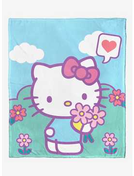 Sanrio Hello Kitty Picking Flowers Throw Blanket, , hi-res