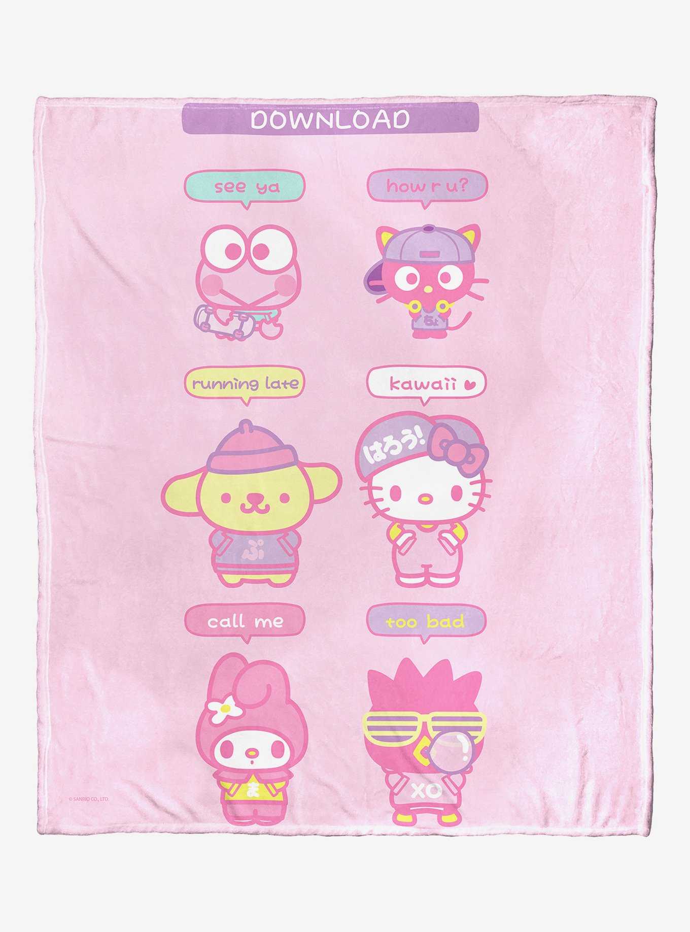 Sanrio Hello Kitty Texting Throw Blanket, , hi-res