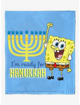 SpongeBob SquarePants I'm Ready For Hanukkah Throw Blanket, , hi-res