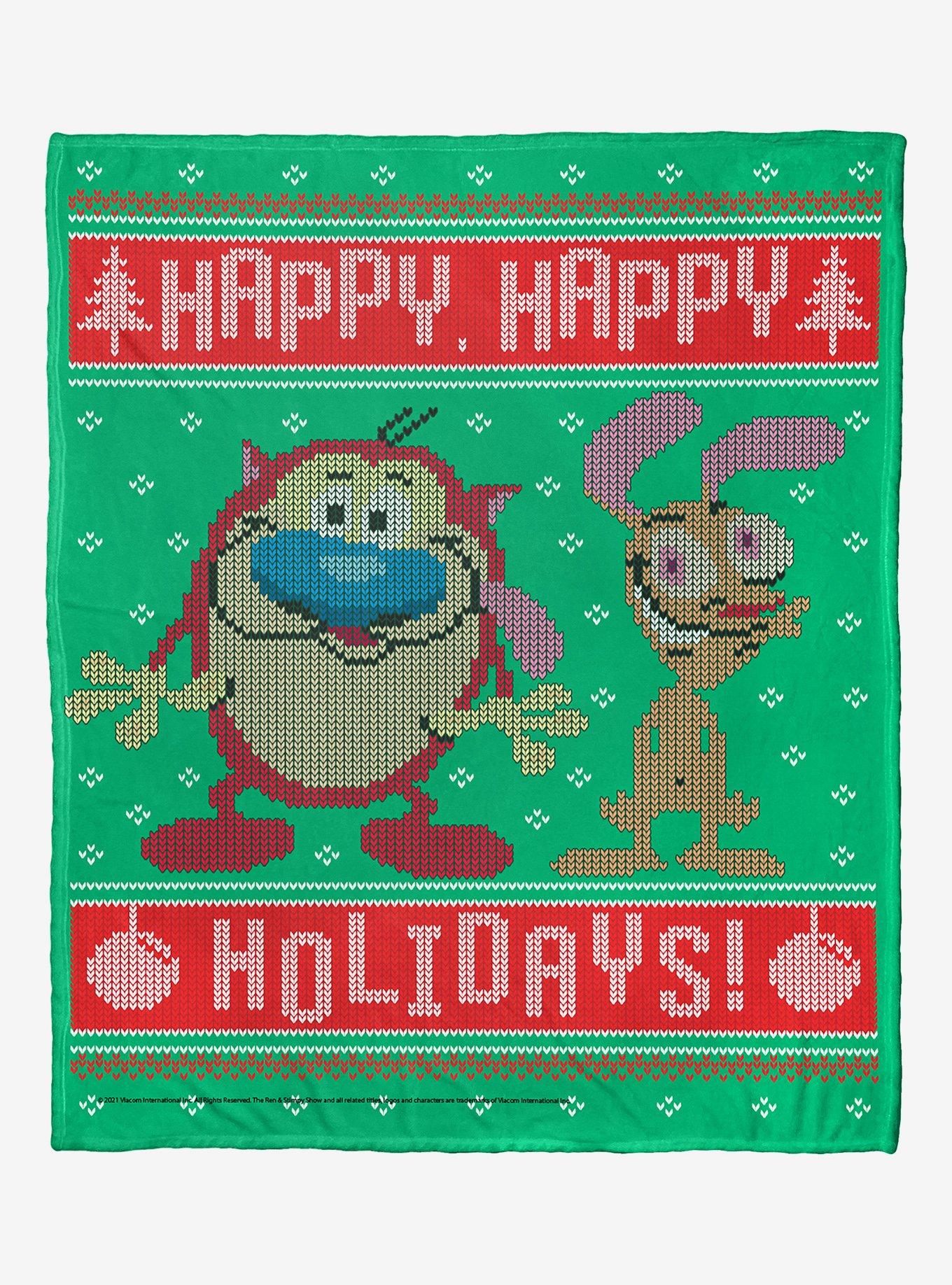 The Ren & Stimpy Happy Happy Holidays Blanket, , hi-res