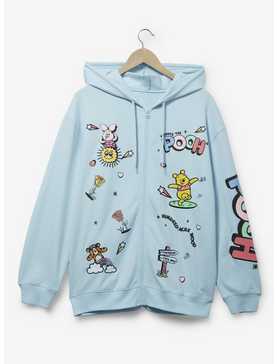 Disney Winnie the Pooh Allover Icons Zippered Hoodie - BoxLunch Exclusive, , hi-res