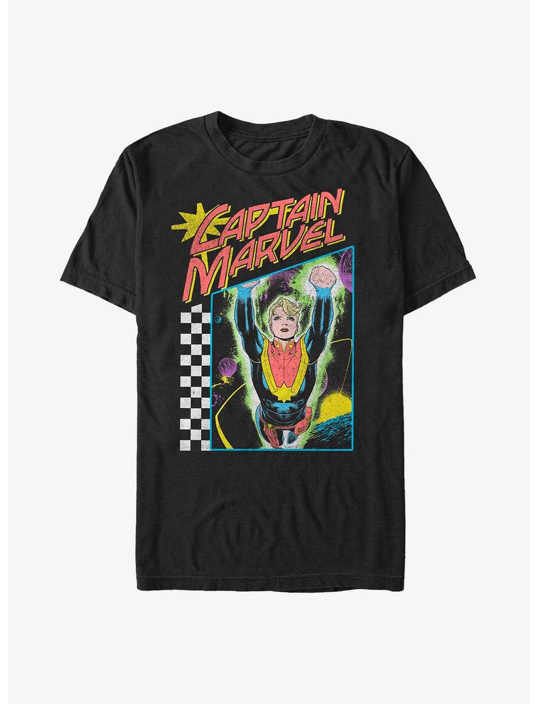 Marvel Captain Marvel Neon Pop Poster T-Shirt, BLACK, hi-res