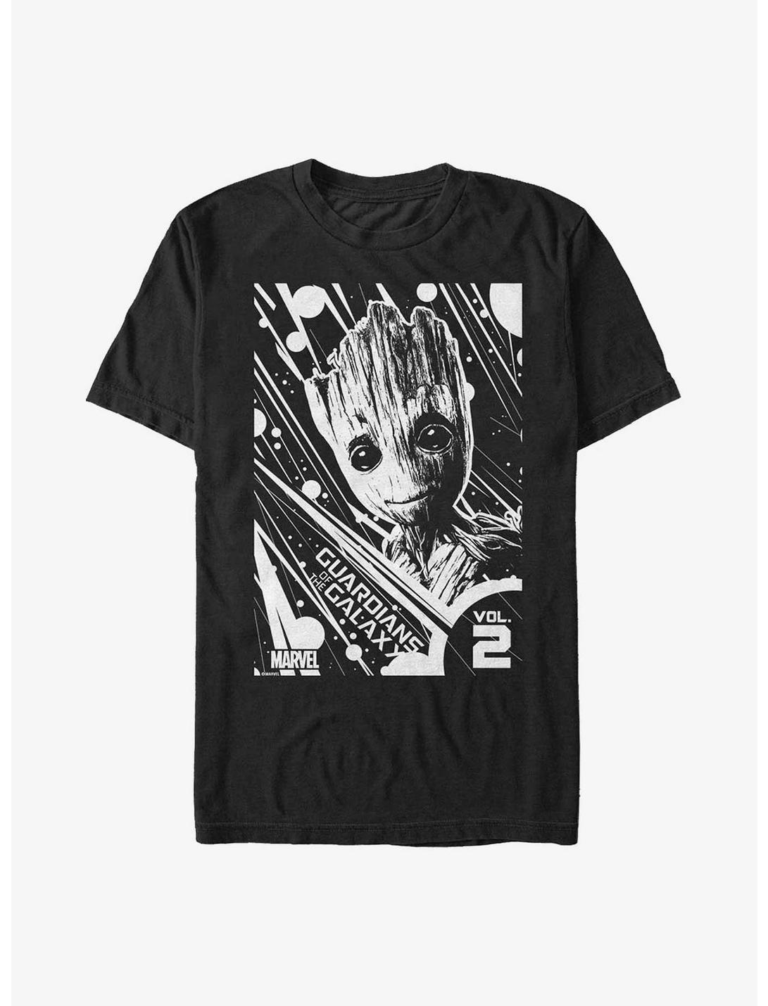 Marvel Guardians of the Galaxy Groot Poster T-Shirt, BLACK, hi-res
