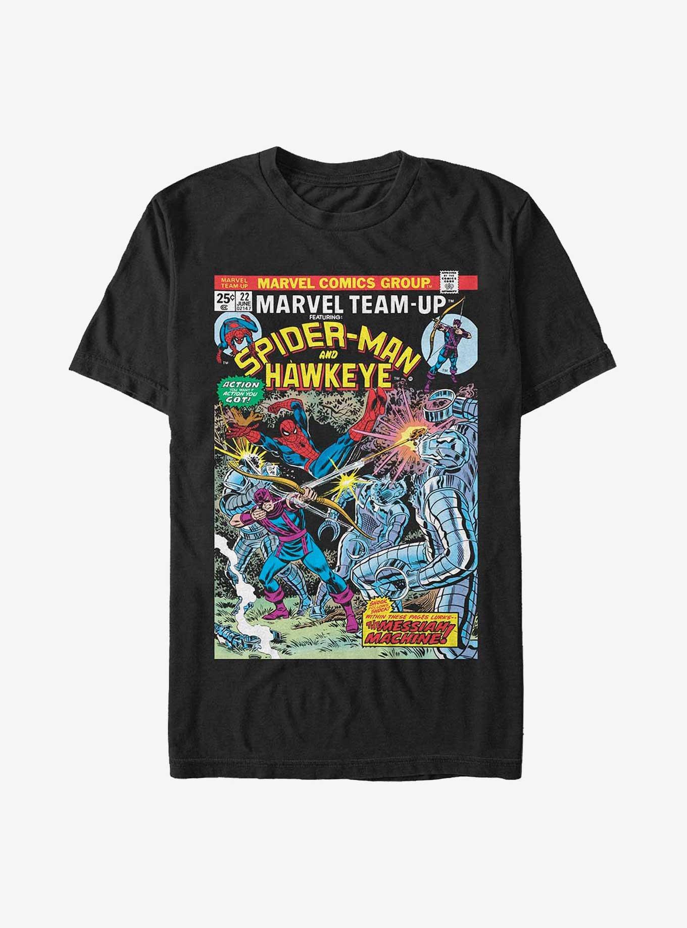 Marvel Spider-Man Hawkeye and Spider-Man Team-Up T-Shirt, BLACK, hi-res