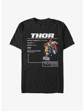 Plus Size Marvel Thor Hero Stats T-Shirt, , hi-res