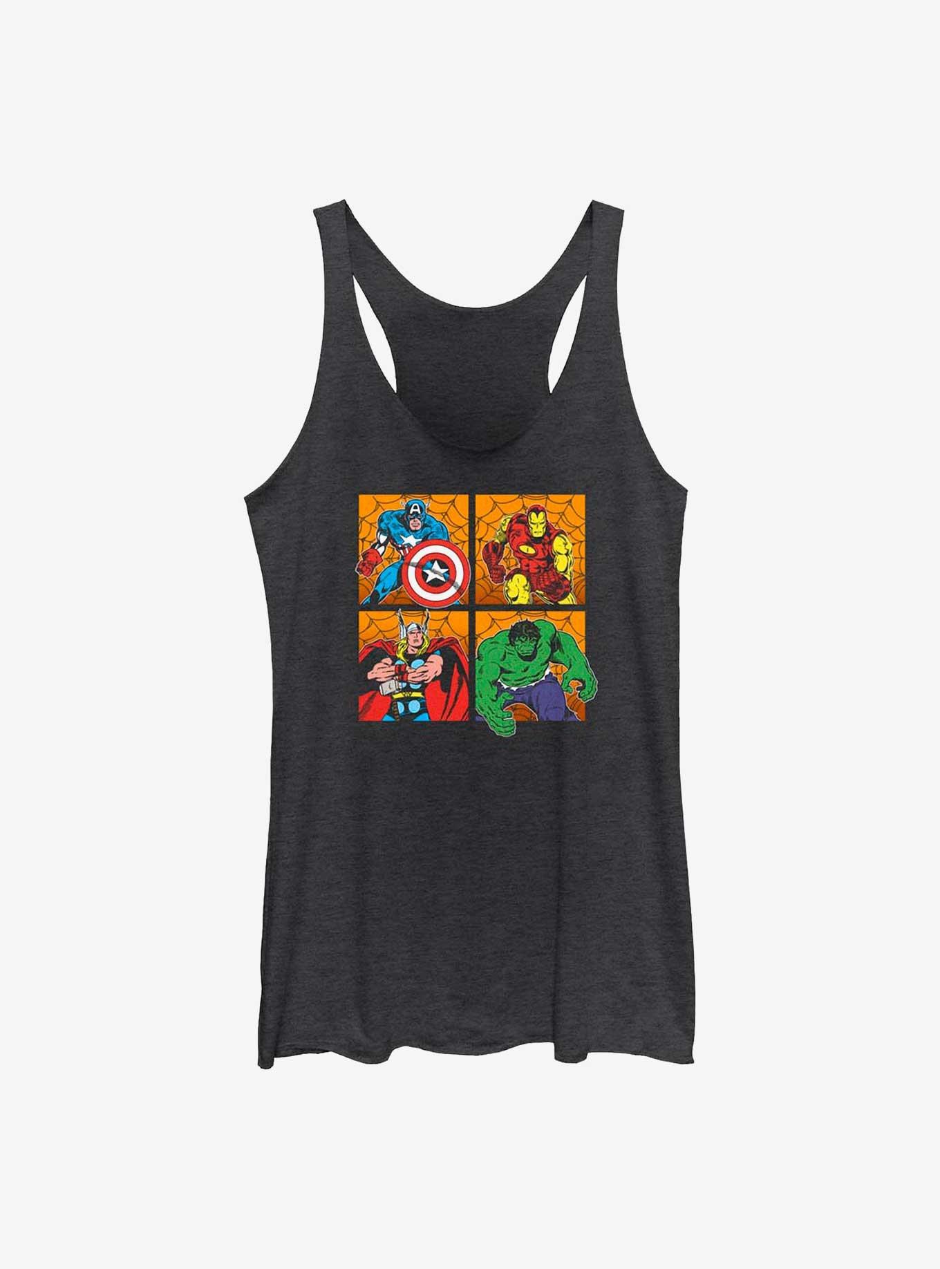 Marvel Avengers Halloween Panels Girls Tank, BLK HTR, hi-res
