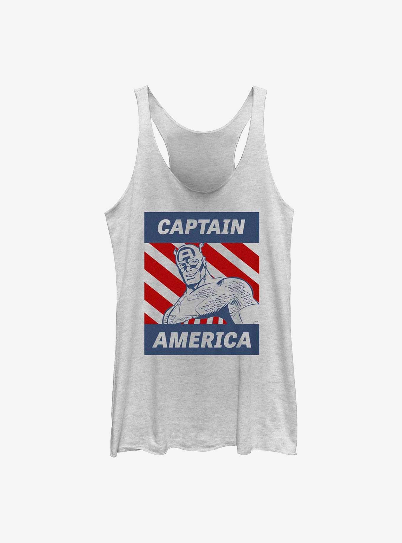 Marvel Captain America Super Guy Girls Tank, WHITE HTR, hi-res