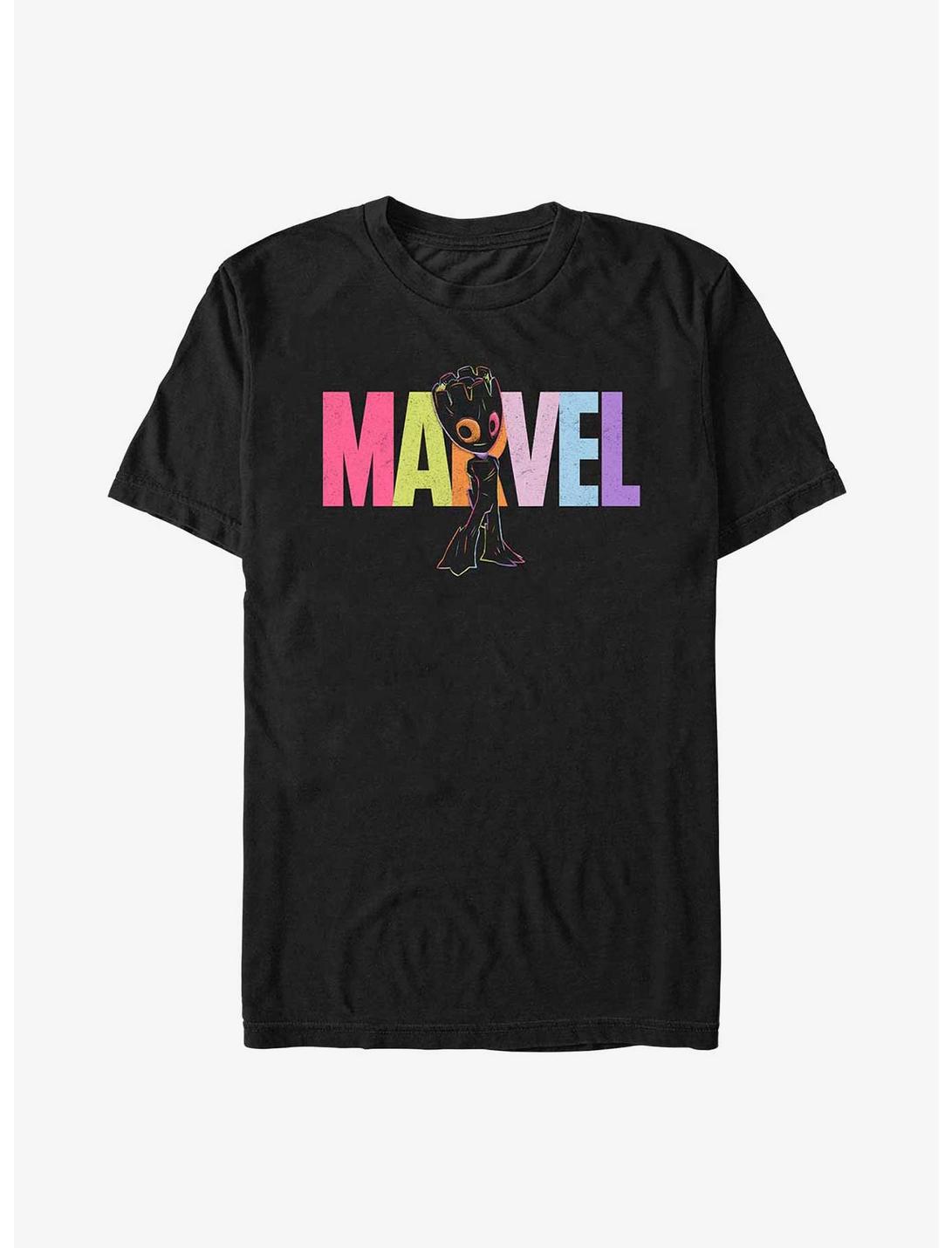 Marvel Guardians of the Galaxy Neon Groot T-Shirt, BLACK, hi-res