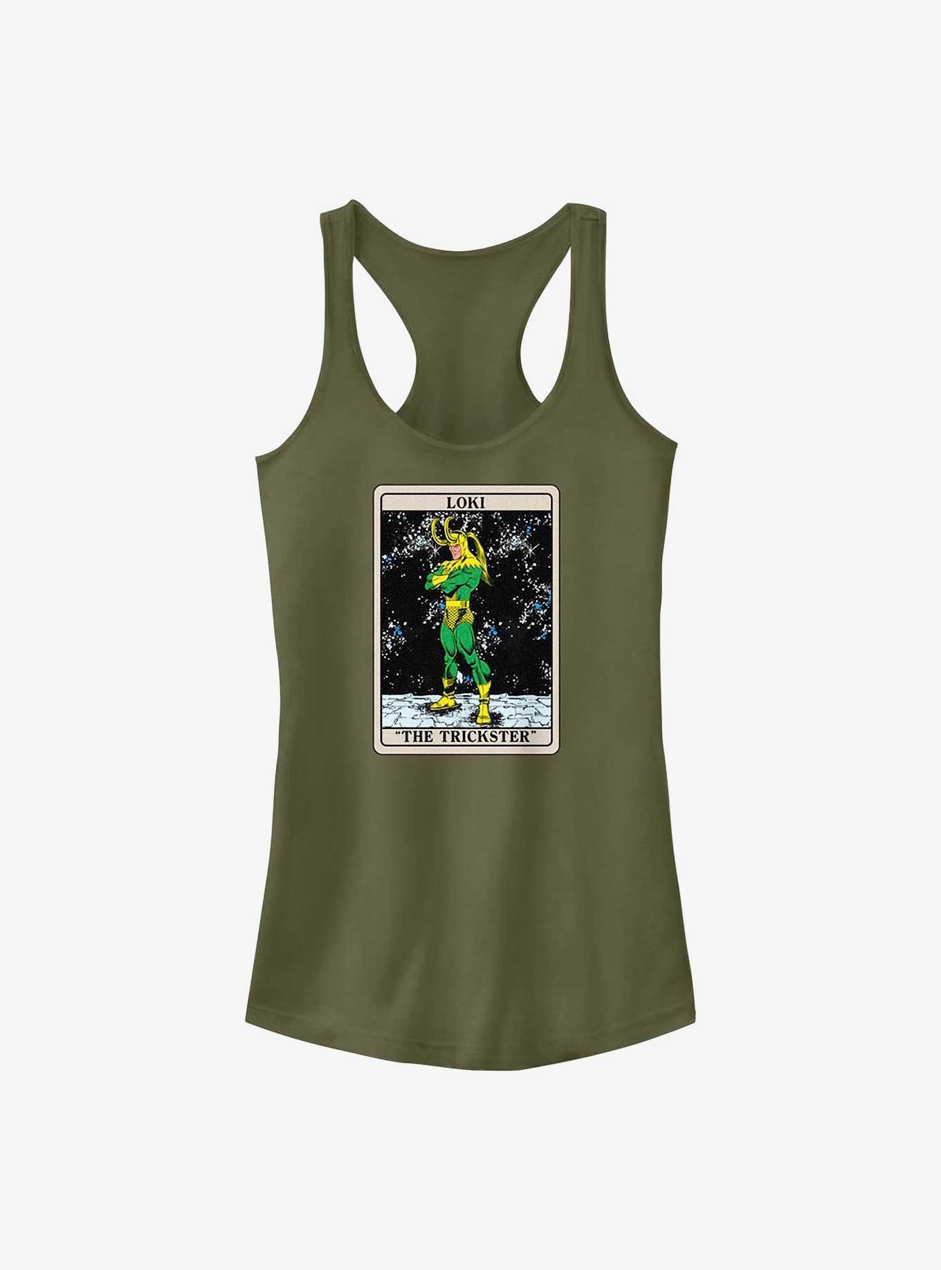 Marvel Loki The Trickster Card Girls Tank, MIL GRN, hi-res