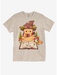 Mushroom Wizard Cat T-Shirt By Rhinlin, SAND, hi-res