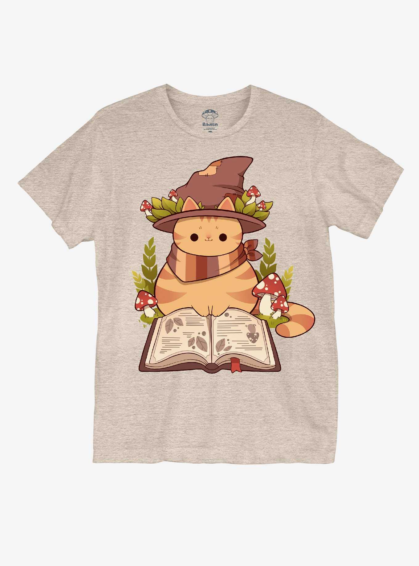 Mushroom Wizard Cat T-Shirt By Rhinlin, , hi-res