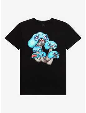 Blue Mushroom Faces T-Shirt By Lyndsey Paynter Art, , hi-res