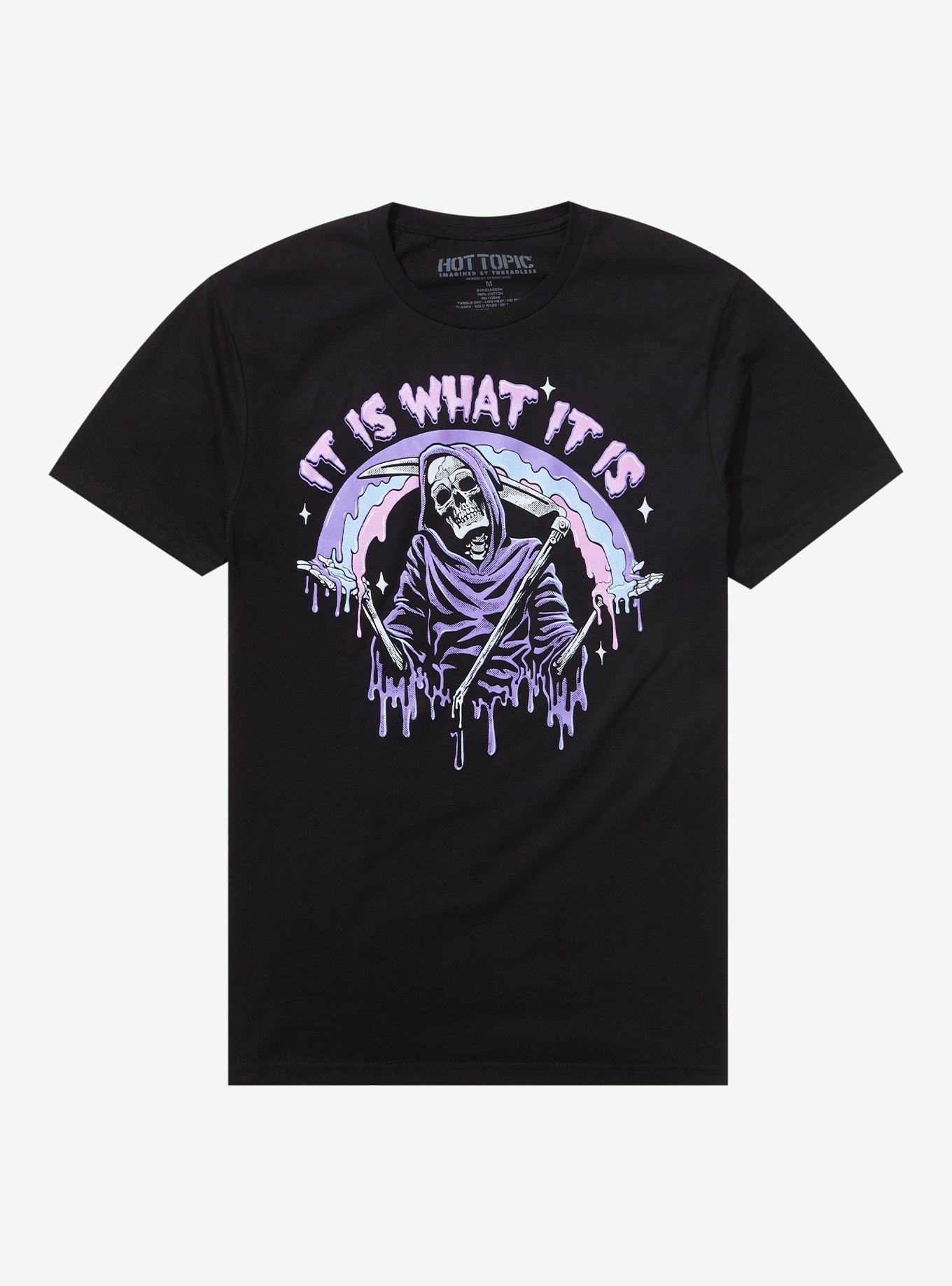 Grim Reaper It Is What It Is T-Shirt By CTKRStudio, BLACK, hi-res