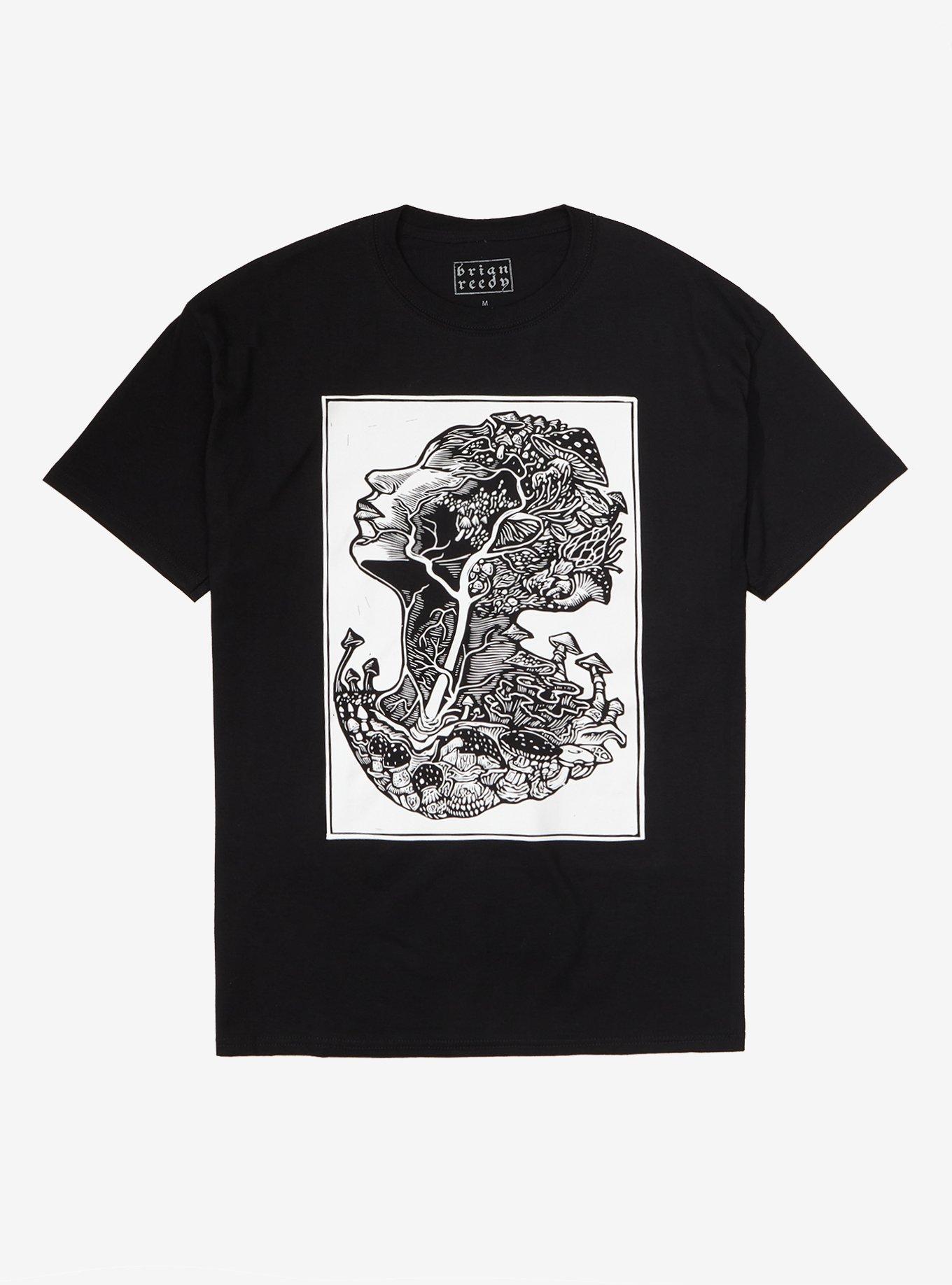 Mushroom Head T-Shirt By Brian Reedy, BLACK, hi-res