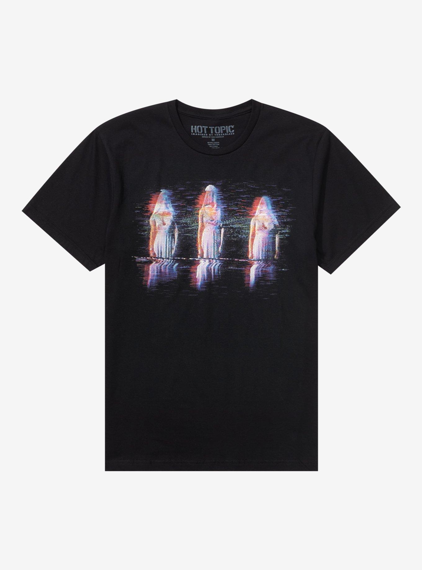 Three Furies Glitchy T-Shirt By Rob Sheridan, BLACK, hi-res