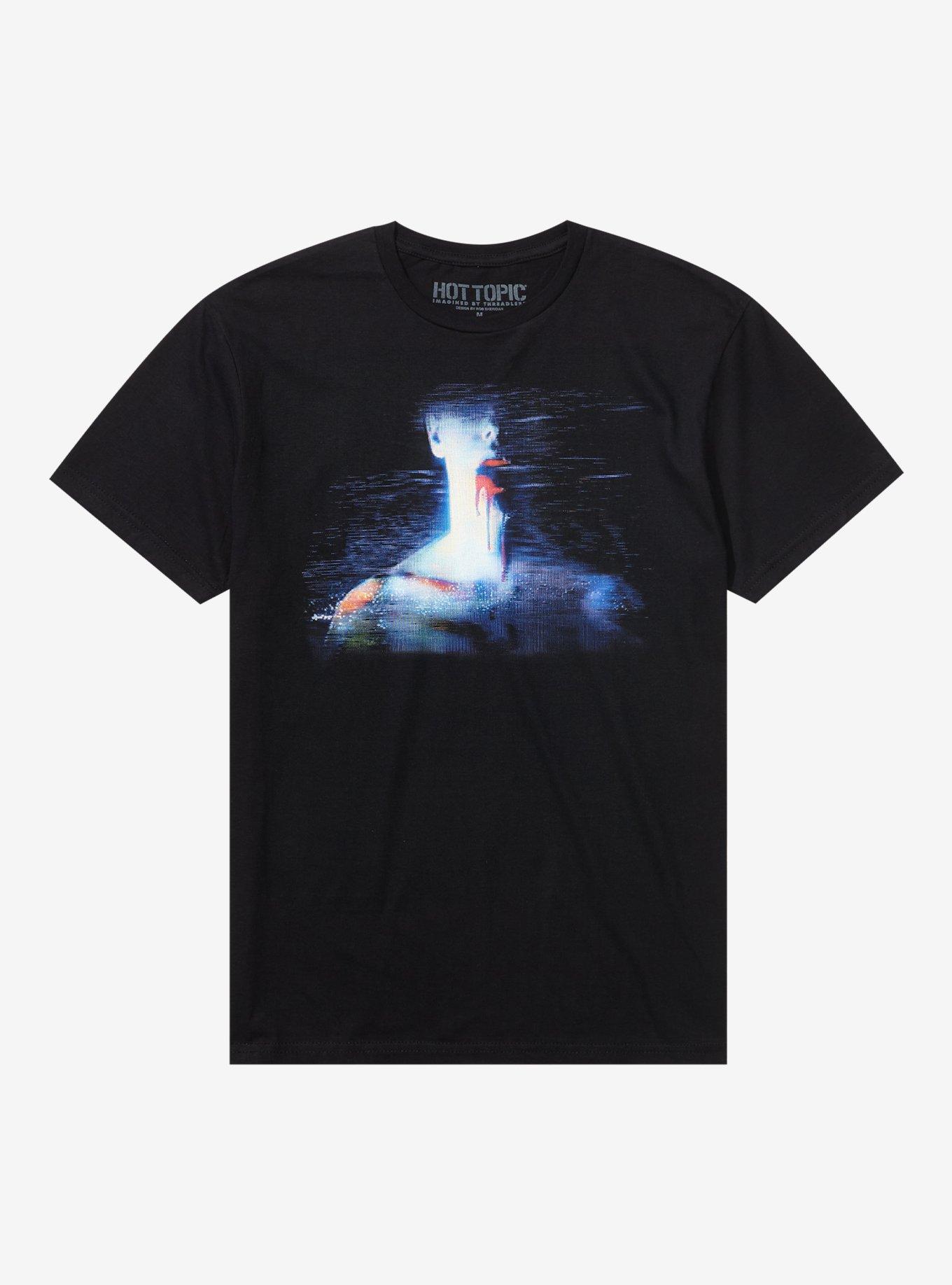 Man Eater Glitchy T-Shirt By Rob Sheridan, BLACK, hi-res