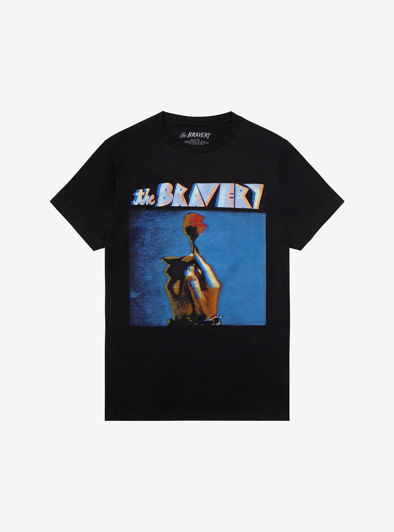 The Bravery Hands Holding A Rose T-Shirt, BLACK, hi-res