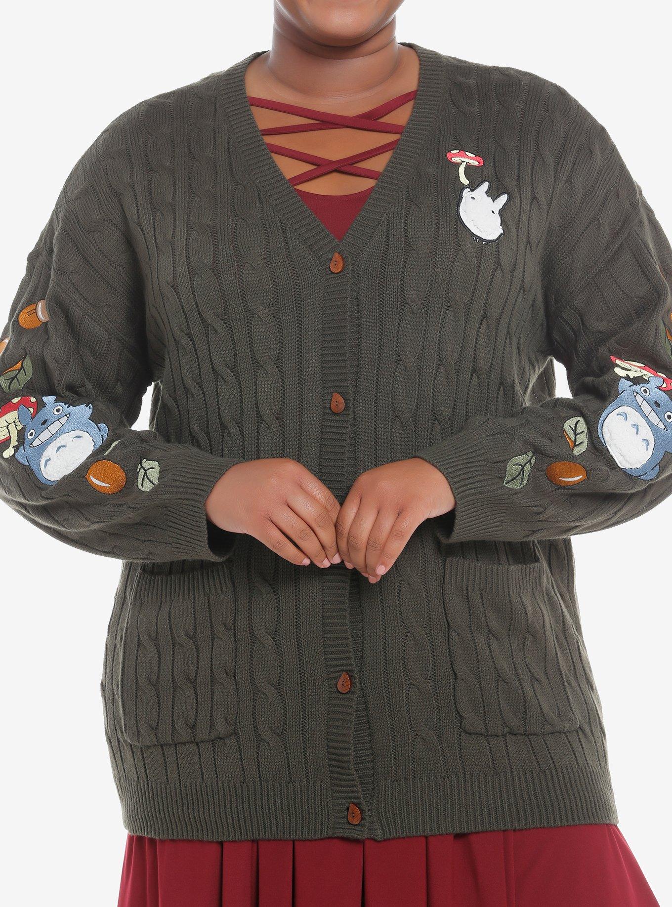 Her Universe Studio Ghibli My Neighbor Totoro Forest Green Crochet Girls Cardigan Plus Size