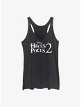 Disney Hocus Pocus 2 Stacked Logo Girls Raw Edge Tank, BLK HTR, hi-res