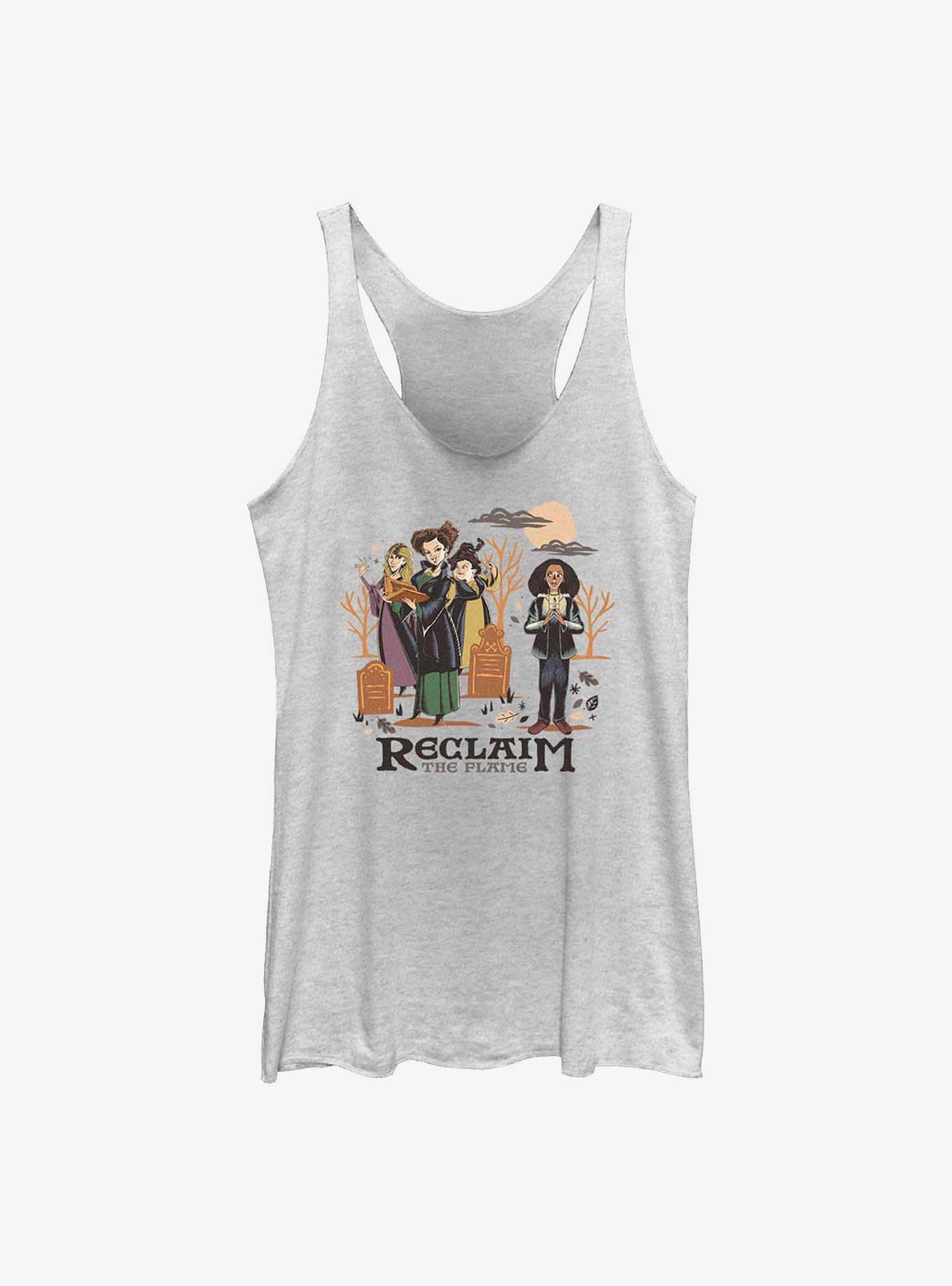 Disney Hocus Pocus Reclaim The Flame Girls Raw Edge Tank, WHITE HTR, hi-res