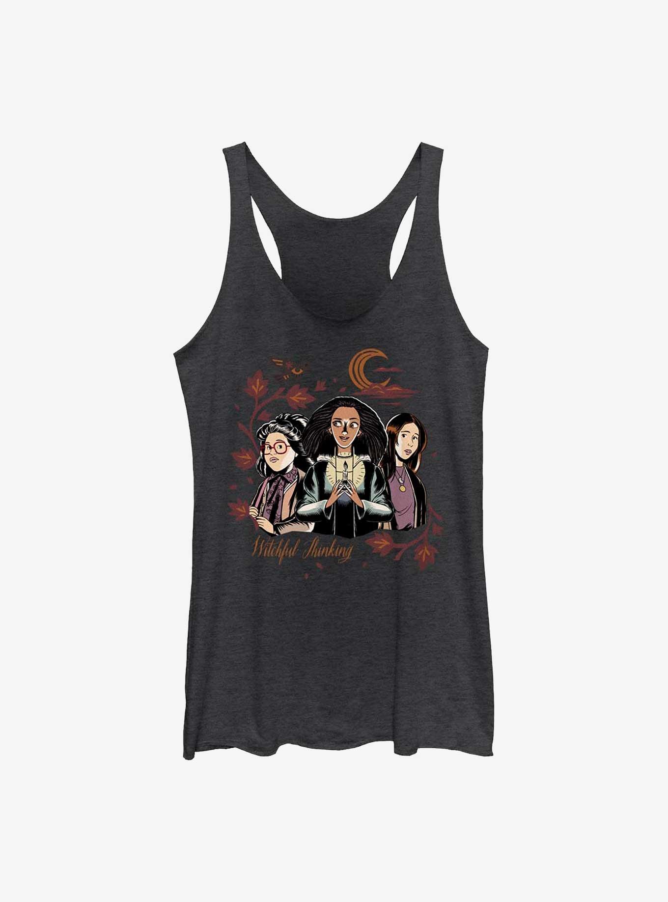 Disney Hocus Pocus Witchful Thinking Girls Raw Edge Tank, BLK HTR, hi-res