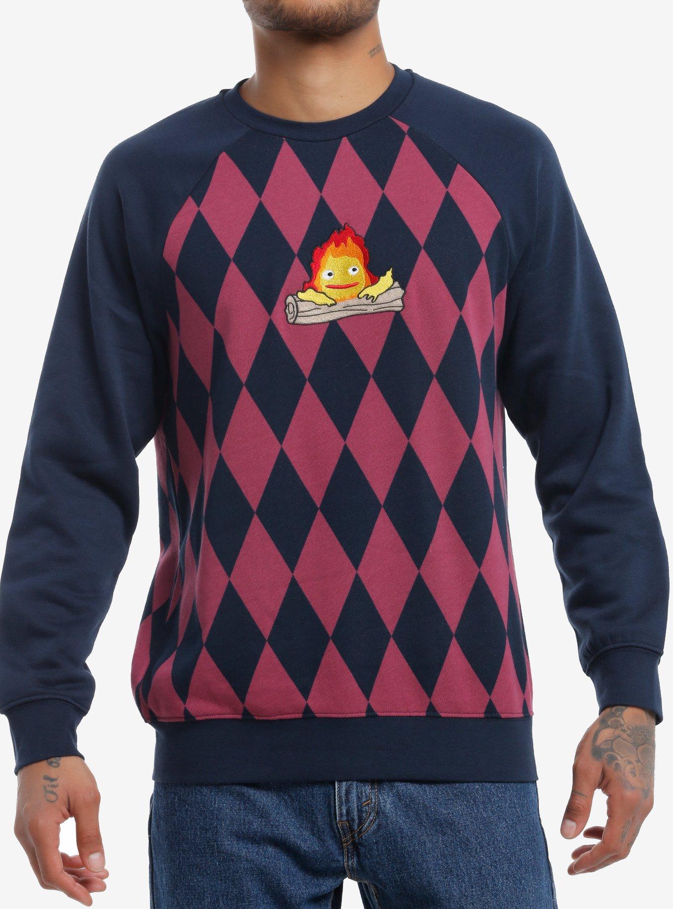 Our Universe Studio Ghibli Howl's Moving Castle Calcifer Argyle Sweatshirt, , hi-res