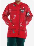 Her Universe Disney Mickey Mouse Holiday Red Plaid Hooded Cardigan, MULTI, hi-res